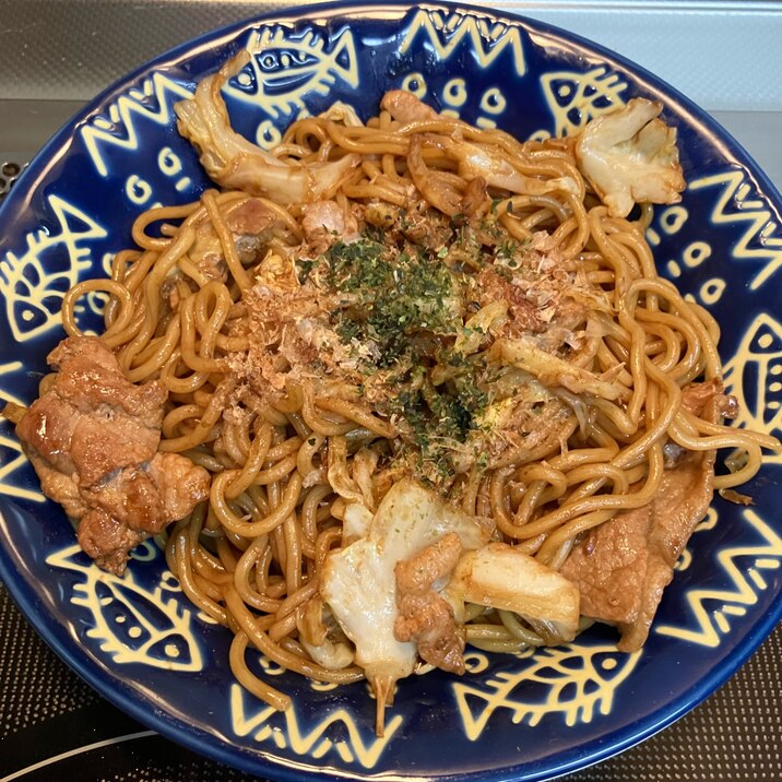 かつお節踊る♪和風ソース焼きそば^_^